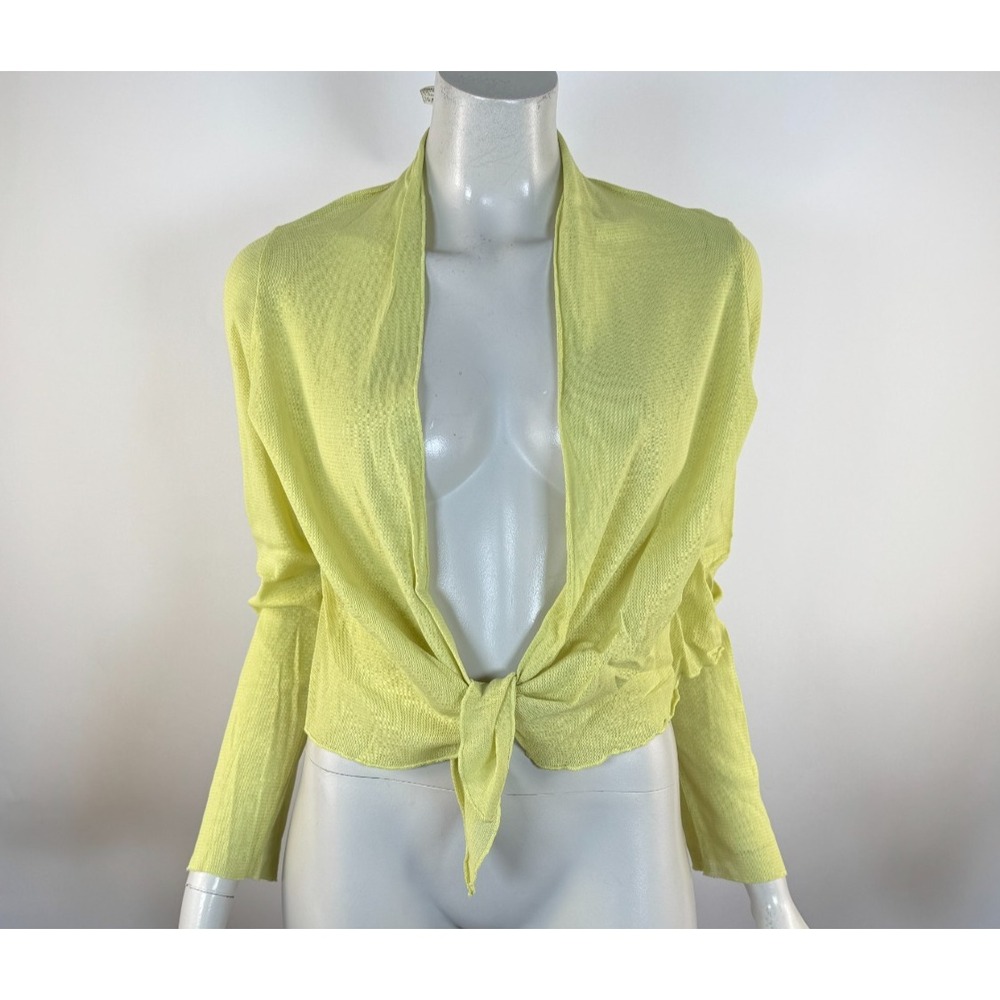 Cut Loose Tie front Cropped Cardigan Shrug Women S NWT Tulle Cotton Long Sleeve